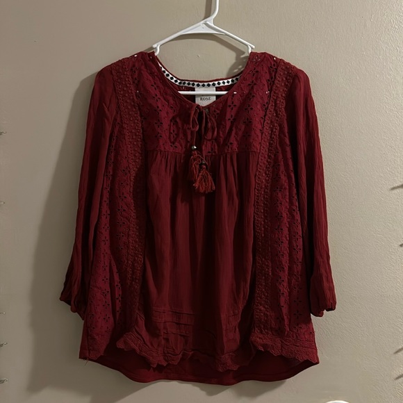 Knox Rose Tops - Knox Rose burgundy blouse